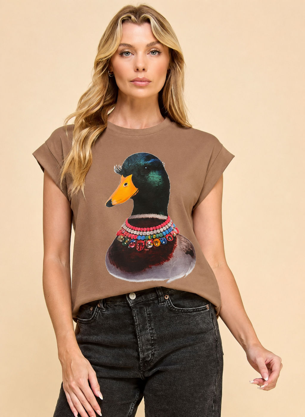Sassy Mallard Capped Sleeve T-Shirt
