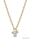 Water Resistant Gold Chain clear charm