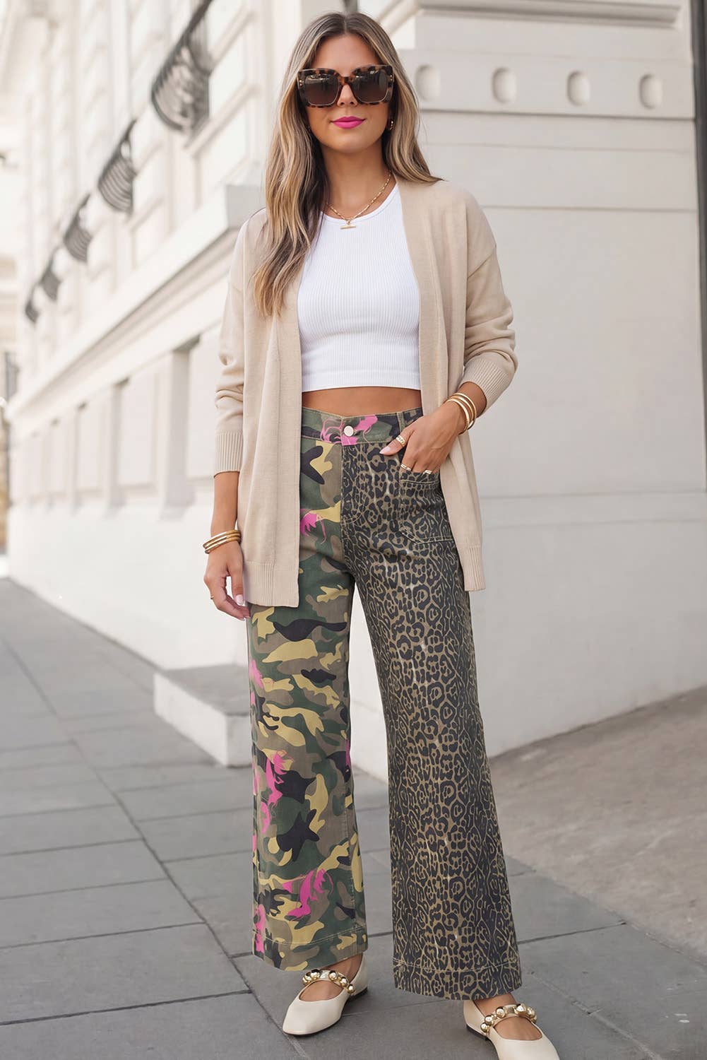 Leopard Camo Wide Leg Jeans