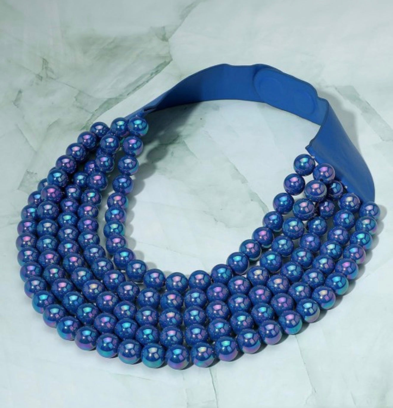 Multistrand Beaded Statement Magnetic Necklace