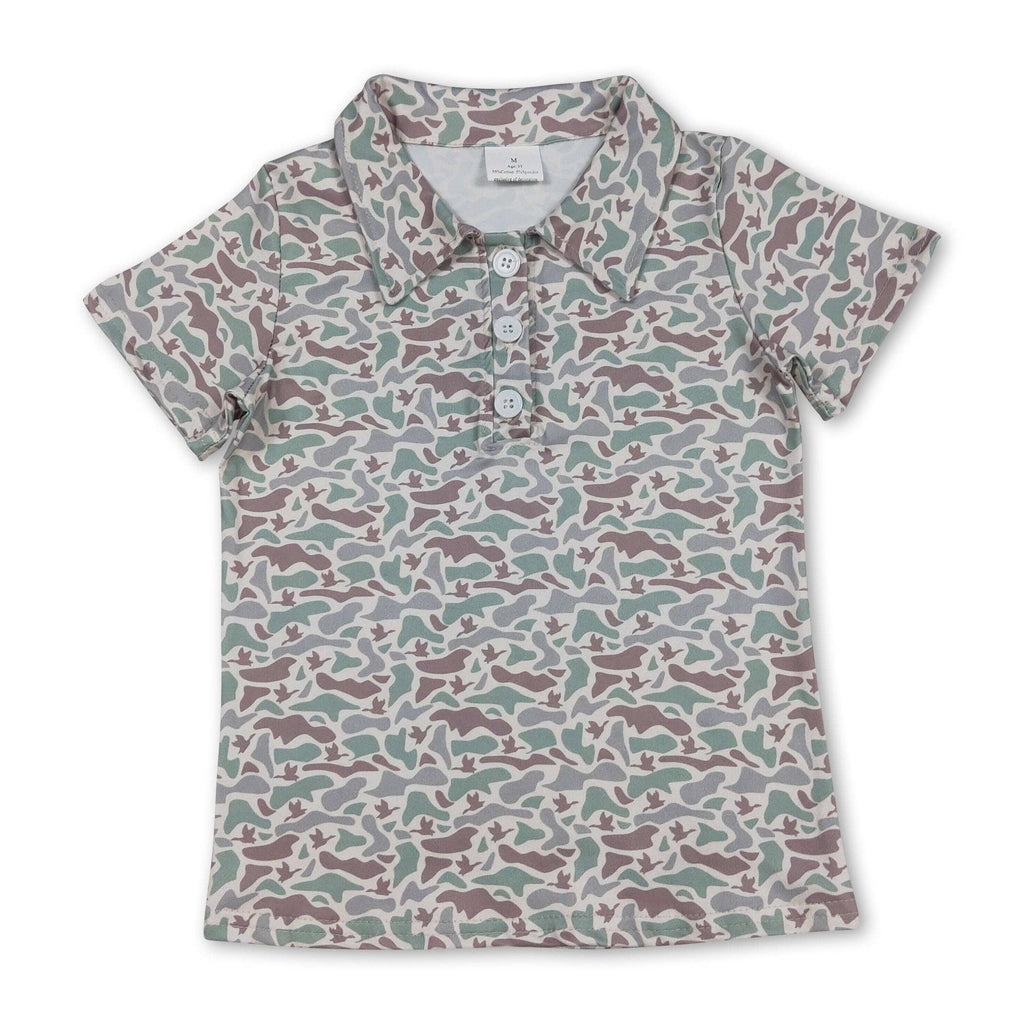 Duck camo boys polo shirt