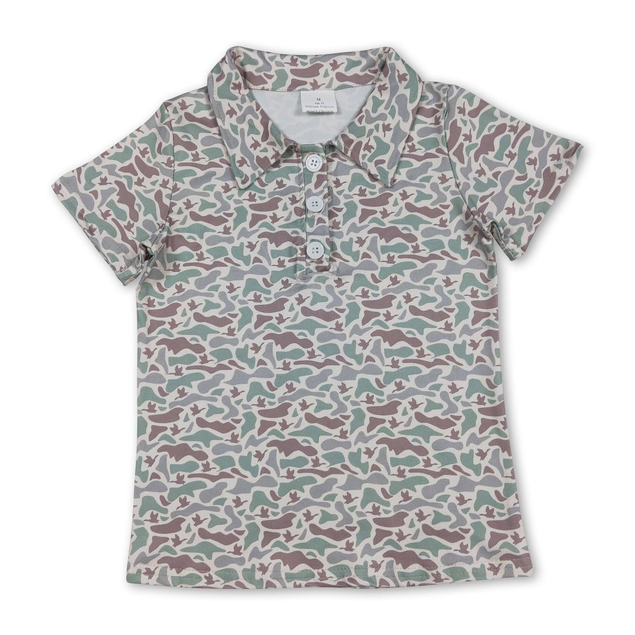 Duck camo boys polo shirt