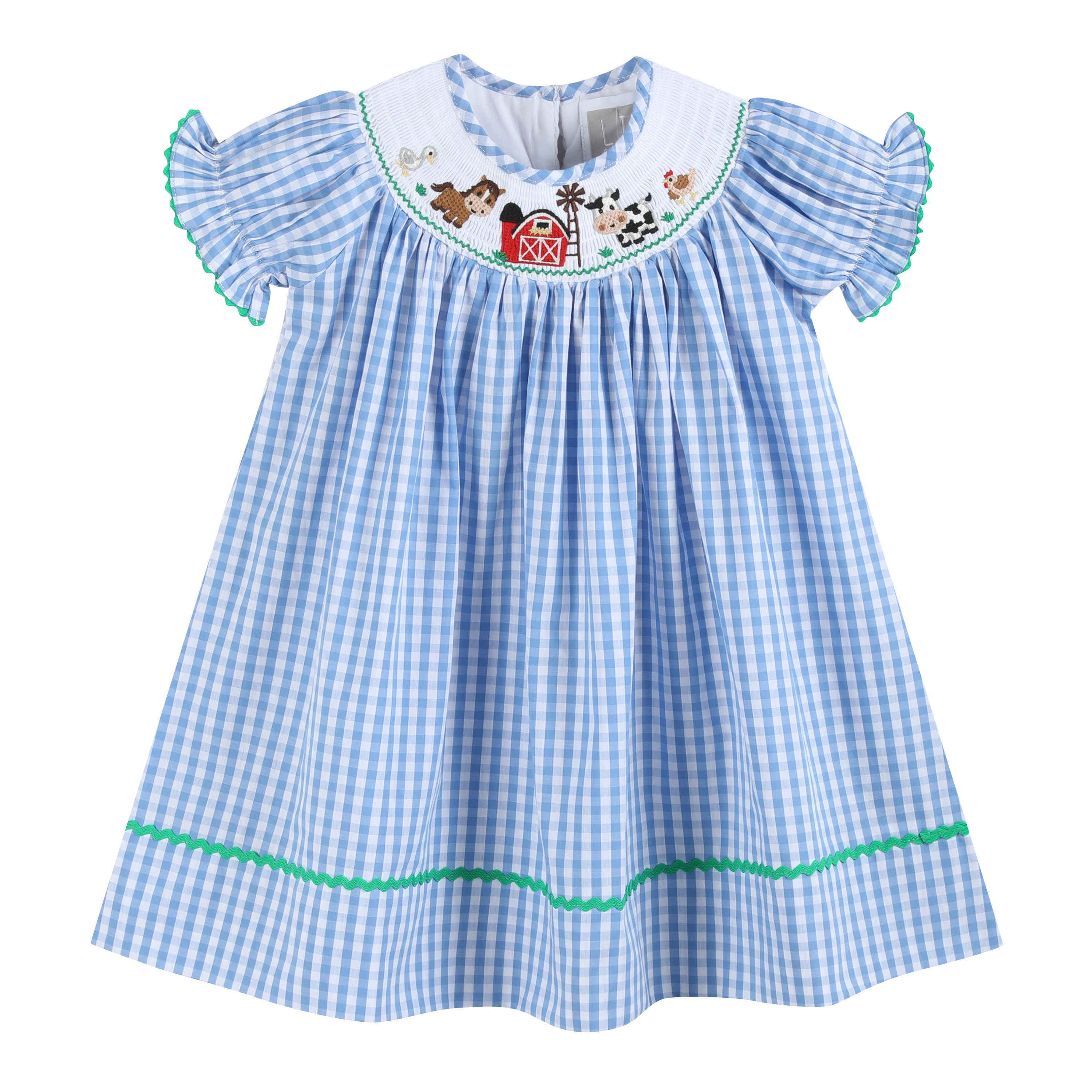 Blue Gingham Farm Dress