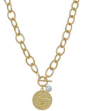 Hammered Coin Toggle Necklace