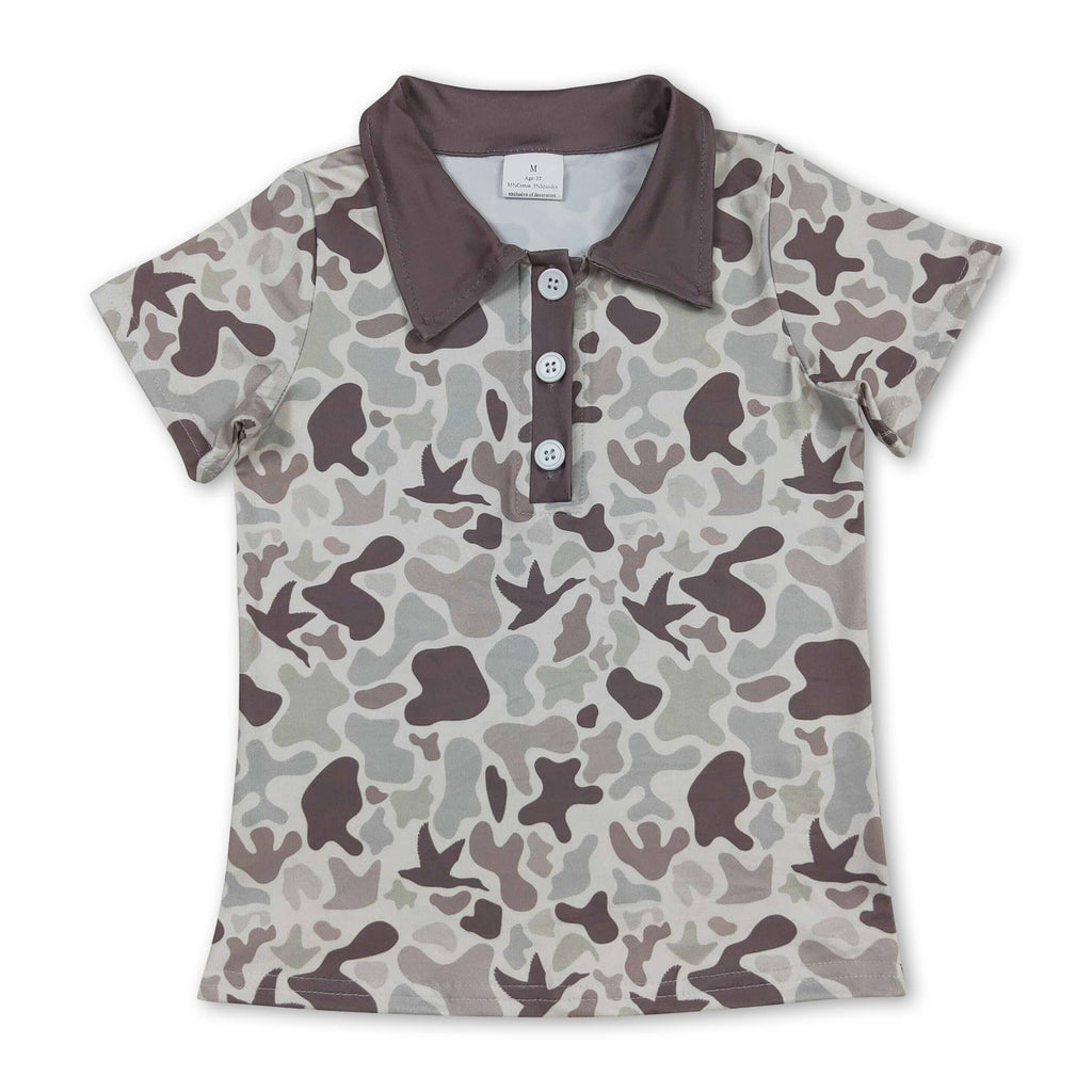 Duck camo boys polo shirt