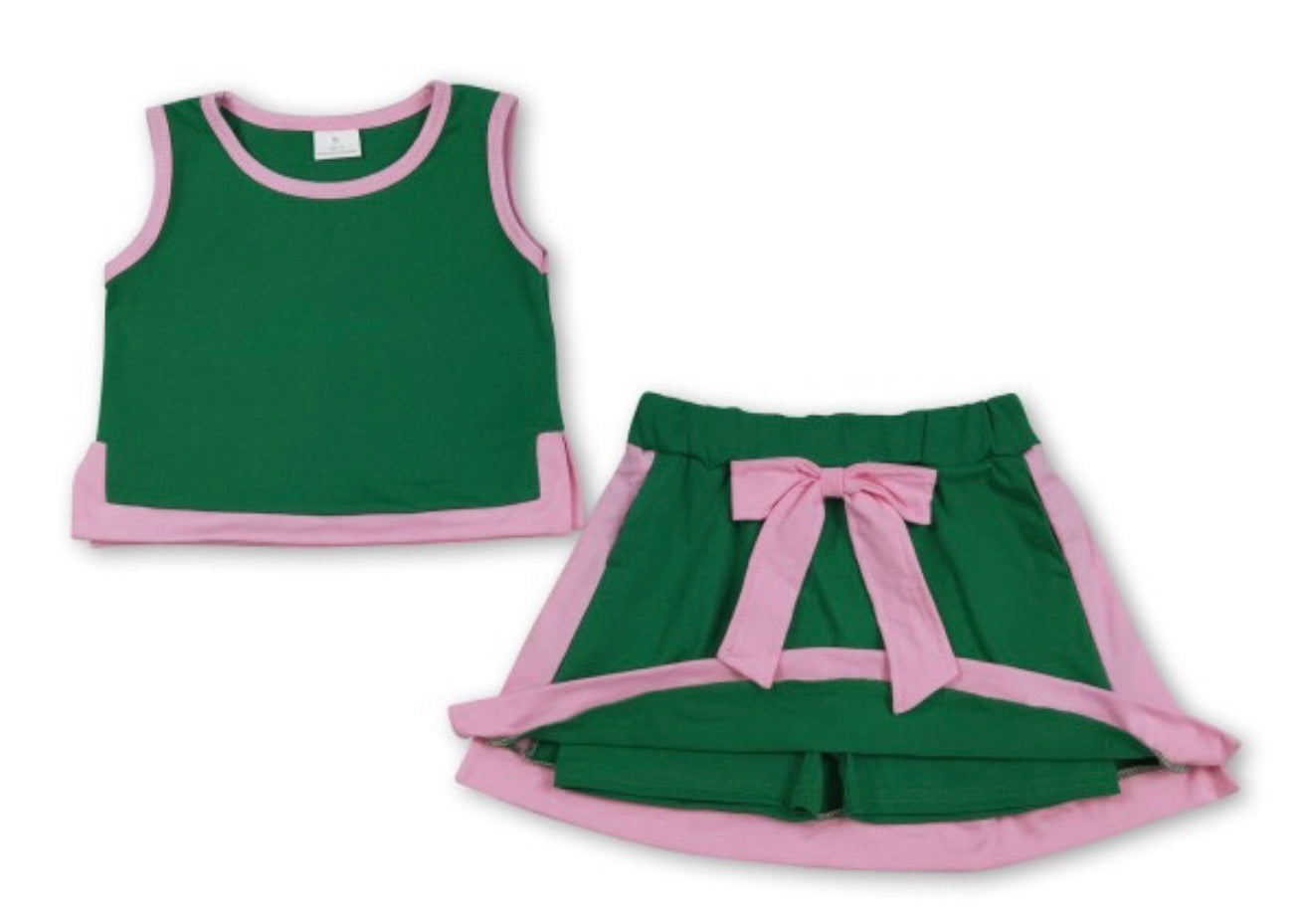 Kelly/ Pink Bow Set