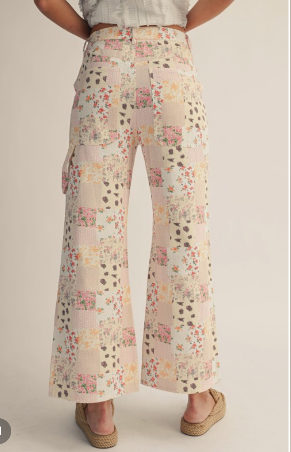 Vintage Floral Patched Pants