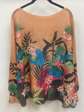 Mocha Tropical Batwing Sweater