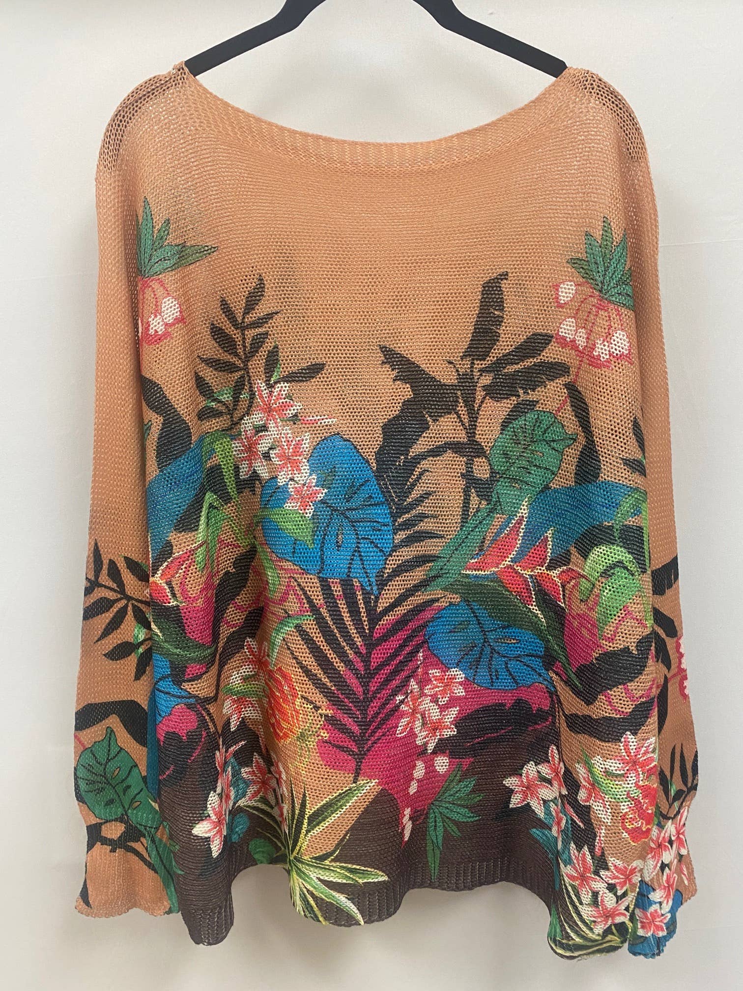 Mocha Tropical Batwing Sweater