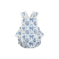 Blue and White Ruffle Romper